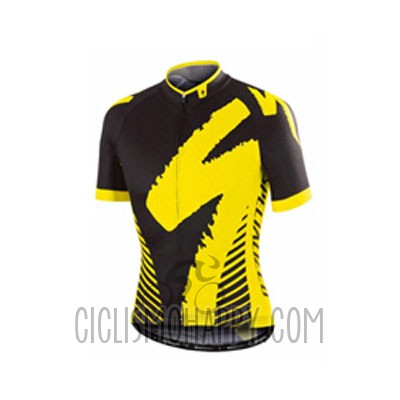 Specialized Cycling Jersey Bib Short 2016 Men Short Sleeve Deep Black and Yellow
