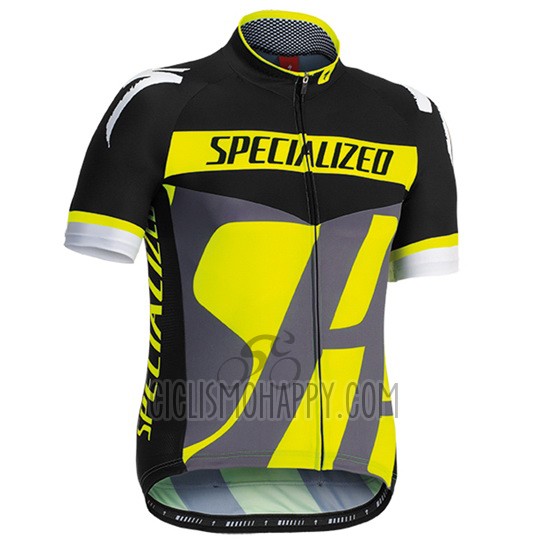 Specialized Cycling Jersey Bib Short 2016 Men Short Sleeve Gray and Yellow
