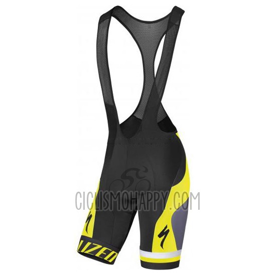 Specialized Cycling Jersey Bib Short 2016 Men Short Sleeve Gray and Yellow