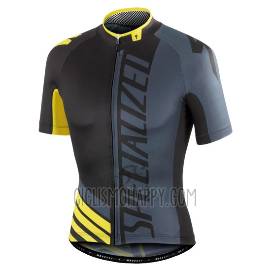 Specialized Cycling Jersey Bib Short 2016 Men Short Sleeve Yellow and Gray