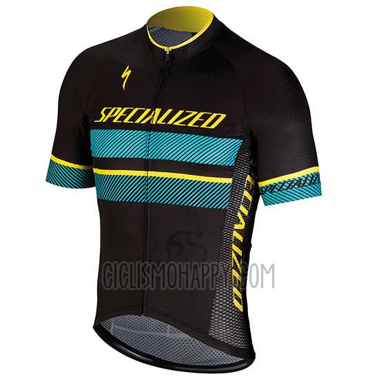 Specialized Cycling Jersey Bib Short 2018 Men Short Sleeve Black Blue Yellow