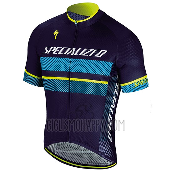 Specialized Cycling Jersey Bib Short 2018 Men Short Sleeve Blue Yellow White