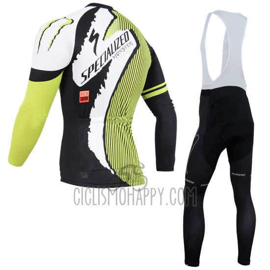 Specialized Cycling Jersey Bib Tight 2014 Men Long Sleeve Black and Green