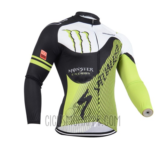 Specialized Cycling Jersey Bib Tight 2014 Men Long Sleeve Black and Green