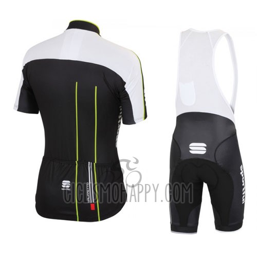 Sportful Cycling Jersey Bib Short 2016 Men Short Sleeve Black Green
