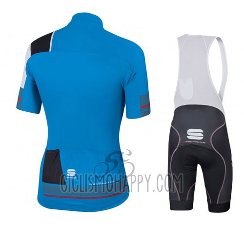 Sportful Cycling Jersey Bib Short 2016 Men Short Sleeve Black and Blue