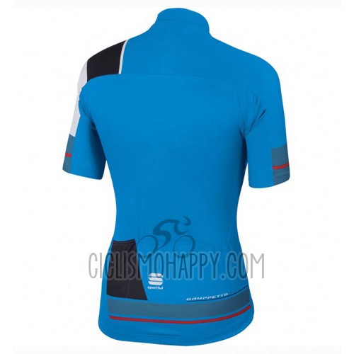 Sportful Cycling Jersey Bib Short 2016 Men Short Sleeve Black and Blue