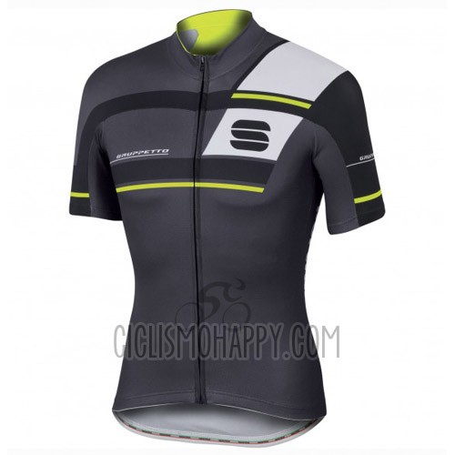 Sportful Cycling Jersey Bib Short 2016 Men Short Sleeve Black and Green
