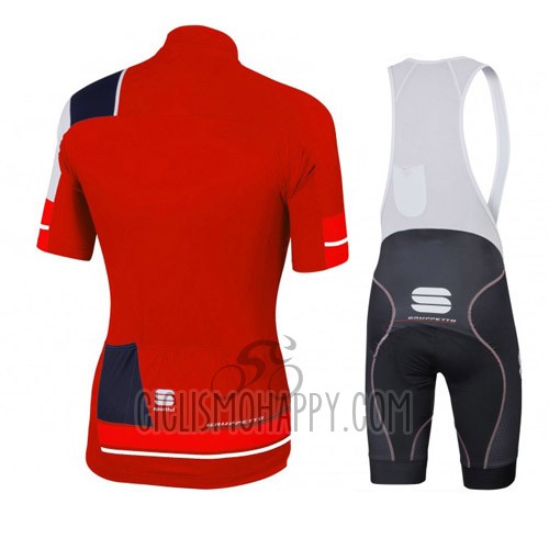Sportful Cycling Jersey Bib Short 2016 Men Short Sleeve Black and Red