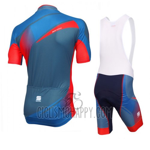 Sportful Cycling Jersey Bib Short 2016 Men Short Sleeve Red and Blue