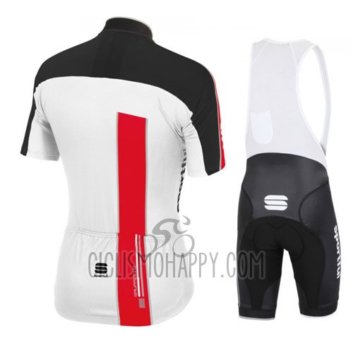 Sportful Cycling Jersey Bib Short 2016 Men Short Sleeve Red and White