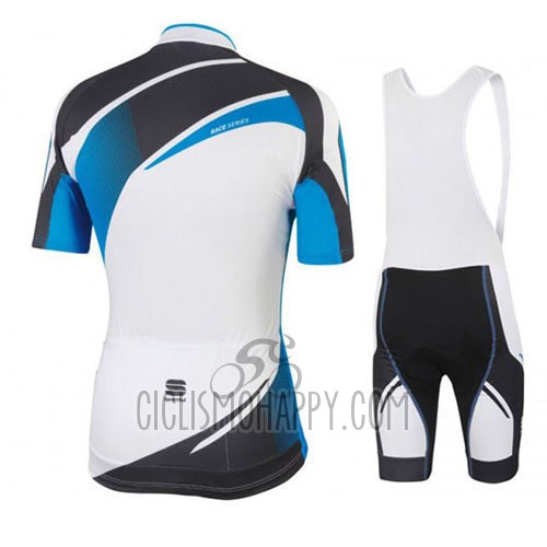 Sportful Cycling Jersey Bib Short 2016 Men Short Sleeve White and Blue