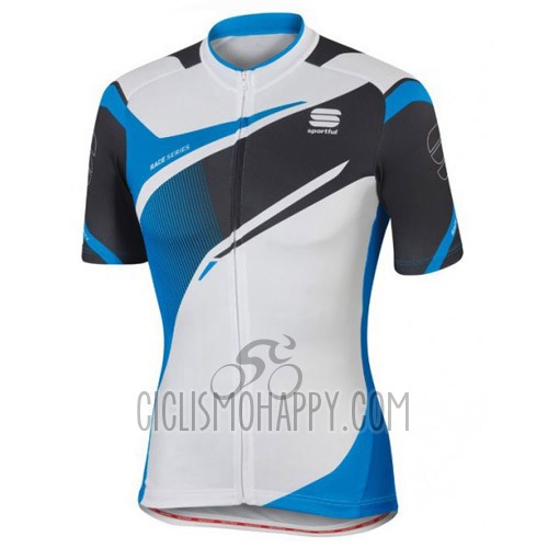Sportful Cycling Jersey Bib Short 2016 Men Short Sleeve White and Blue