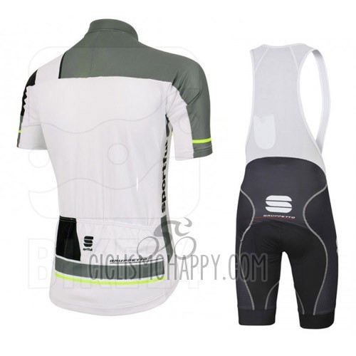 Sportful Cycling Jersey Bib Short 2016 Men Short Sleeve White and Gray