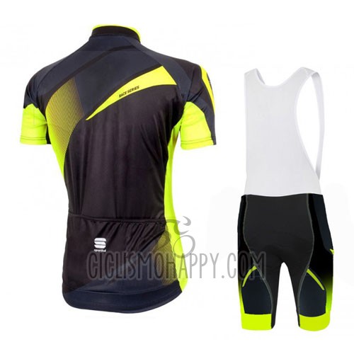 Sportful Cycling Jersey Bib Short 2016 Men Short Sleeve Yellow and Black