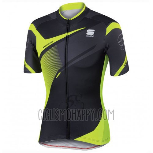 Sportful Cycling Jersey Bib Short 2016 Men Short Sleeve Yellow and Black