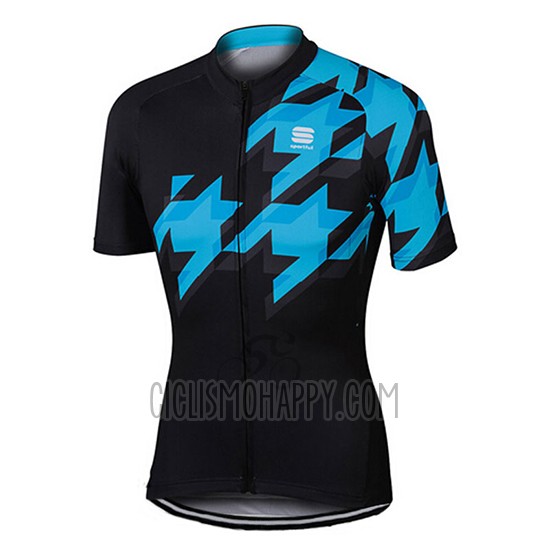 Sportful Cycling Jersey Bib Short 2017 Men Short Sleeve Black and Blue