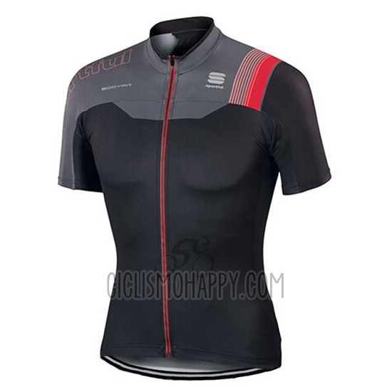 Sportful Cycling Jersey Bib Short 2017 Men Short Sleeve Black and Red