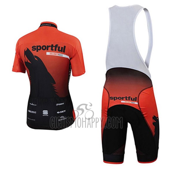 Sportful Cycling Jersey Bib Short 2017 Men Short Sleeve Orange