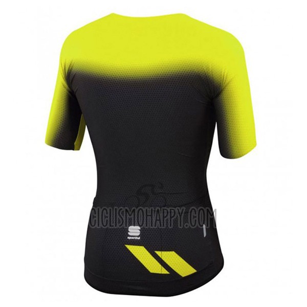 Sportful Cycling Jersey Bib Short 2017 Men Short Sleeve Yellow and Black