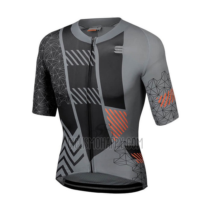 Sportful Cycling Jersey Bib Short 2021 Men Short Sleeve Black Gray Orange