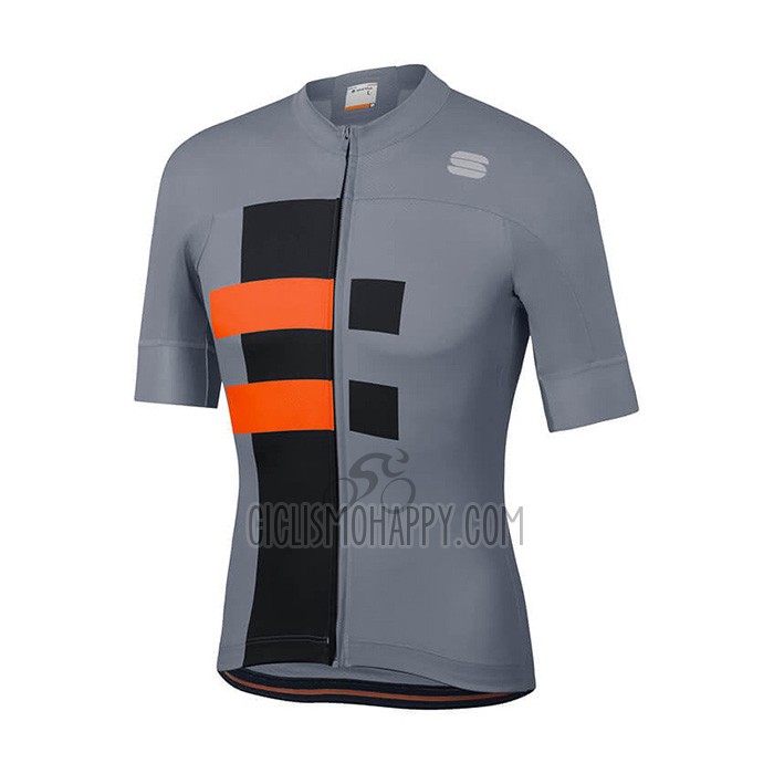 Sportful Cycling Jersey Bib Short 2021 Men Short Sleeve Gray Orange