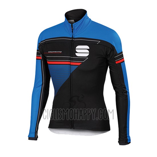 Sportful Cycling Jersey Bib Tight 2016 Men Long Sleeve Black and Blue