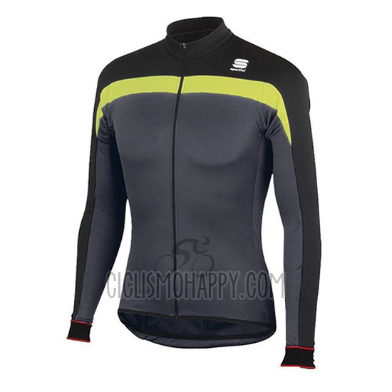 Sportful Cycling Jersey Bib Tight 2016 Men Long Sleeve Black and Yellow