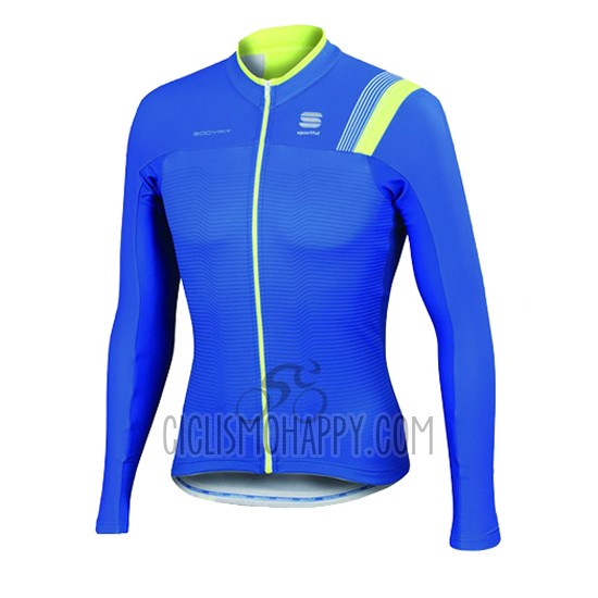 Sportful Cycling Jersey Bib Tight 2016 Men Long Sleeve Blue and Green