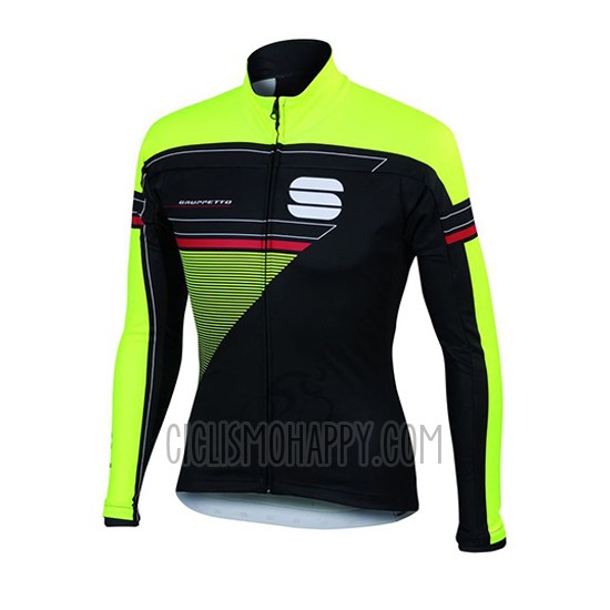 Sportful Cycling Jersey Bib Tight 2016 Men Long Sleeve Green and Black