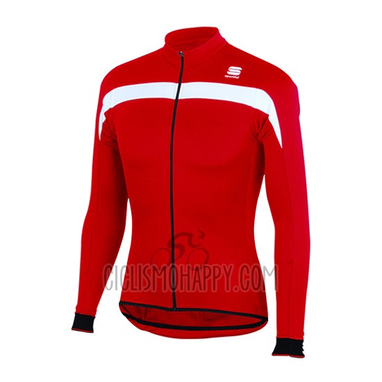 Sportful Cycling Jersey Bib Tight 2016 Men Long Sleeve Red and White