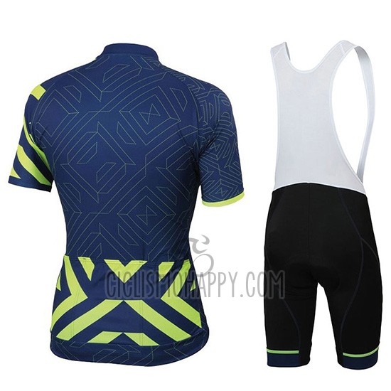 Sportful Prism Dark Cycling Jersey Bib Short 2018 Men Short Sleeve Blue