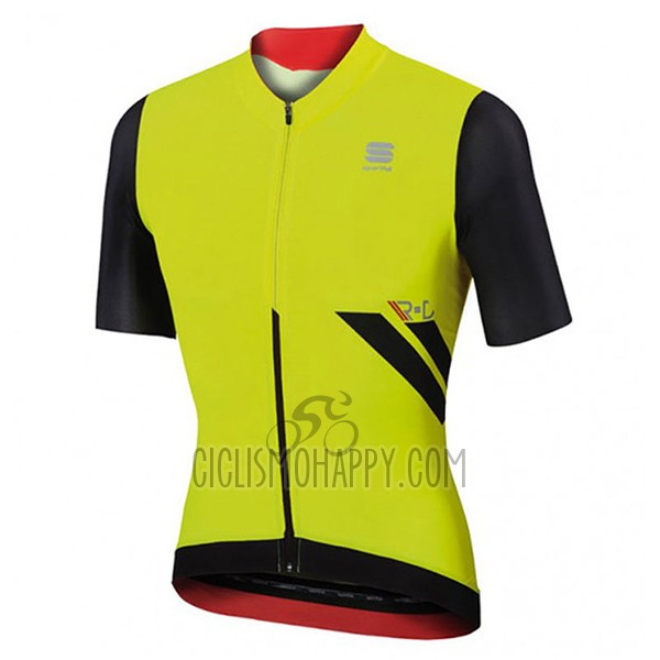 Sportful R&d Ultraskin Cycling Jersey Bib Short 2017 Men Short Sleeve Green and Black