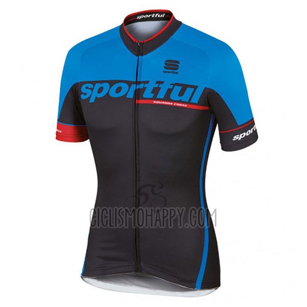 Sportful Sc Cycling Jersey Bib Short 2017 Men Short Sleeve Blue and Black