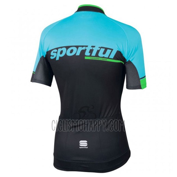 Sportful Sc Cycling Jersey Bib Short 2017 Men Short Sleeve Light Blue and Black