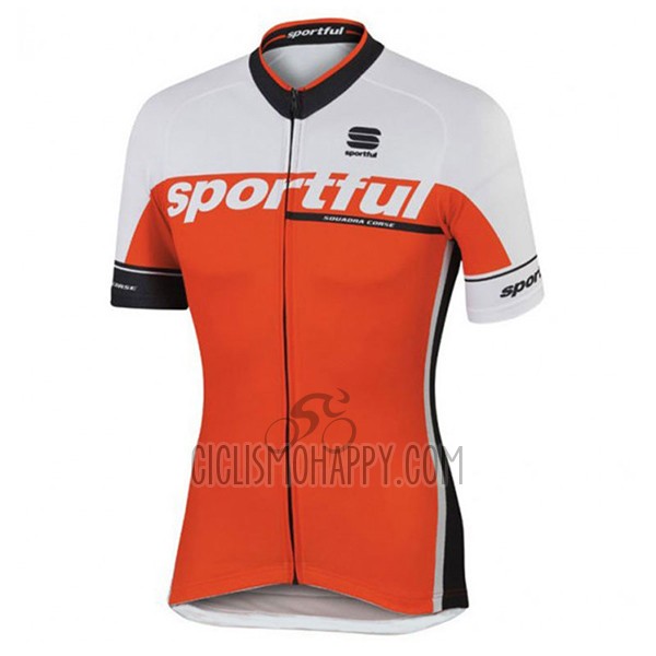 Sportful Sc Cycling Jersey Bib Short 2017 Men Short Sleeve White and Orange