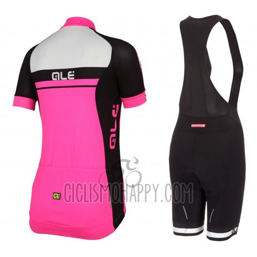 ALE Cycling Jersey Bib Short 2016 Women Short Sleeve Fuchsia and Black