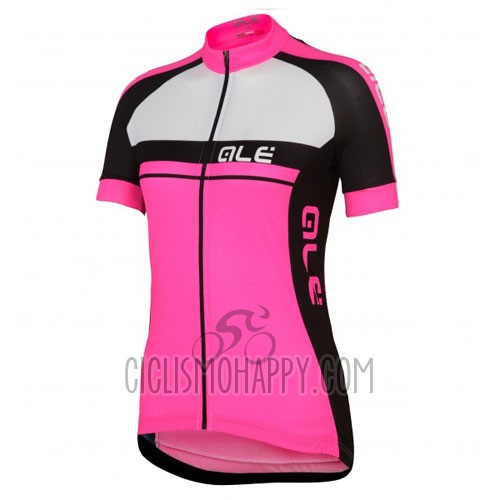 ALE Cycling Jersey Bib Short 2016 Women Short Sleeve Fuchsia and Black