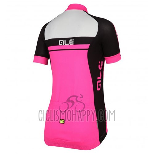 ALE Cycling Jersey Bib Short 2016 Women Short Sleeve Fuchsia and Black