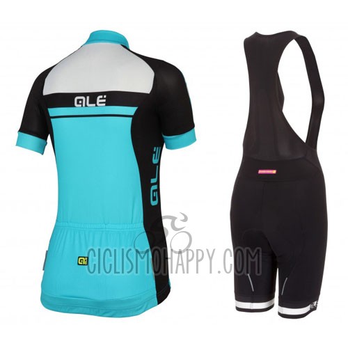 ALE Cycling Jersey Bib Short 2016 Women Short Sleeve Sky Blue and Black
