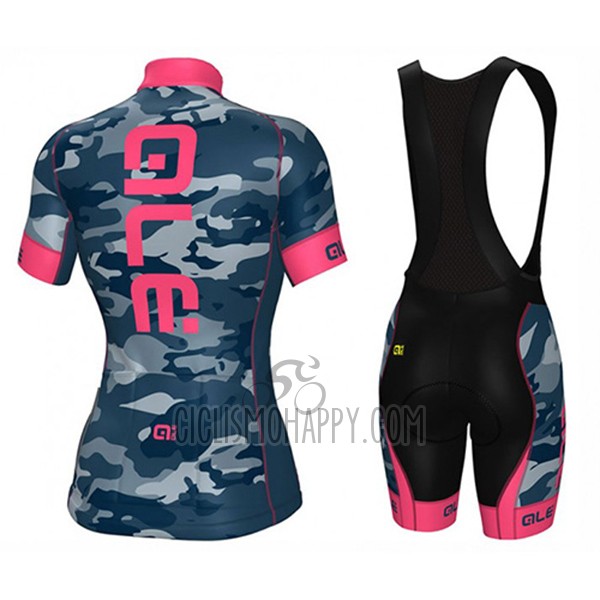 ALE Cycling Jersey Bib Short 2017 Women Short Sleeve Camouflage Blue