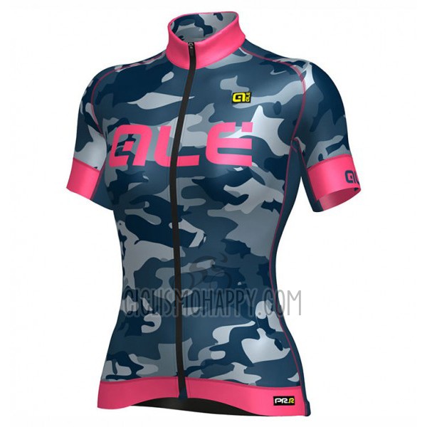 ALE Cycling Jersey Bib Short 2017 Women Short Sleeve Camouflage Blue