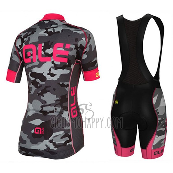 ALE Cycling Jersey Bib Short 2017 Women Short Sleeve Camouflage Pink