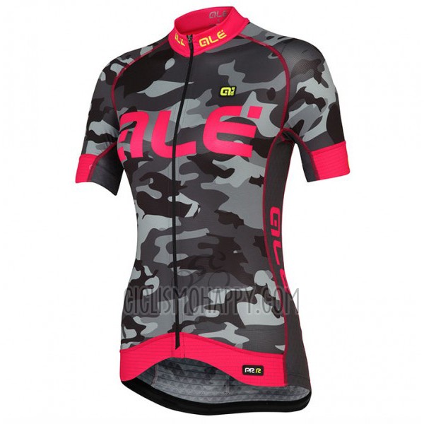 ALE Cycling Jersey Bib Short 2017 Women Short Sleeve Camouflage Pink