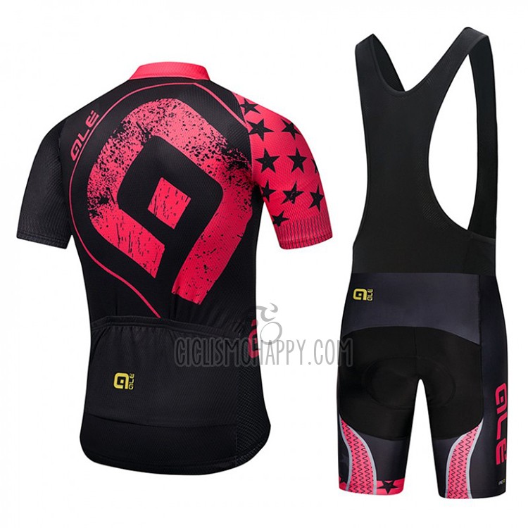 ALE Cycling Jersey Bib Short 2018 Women Short Sleeve Black and Pink