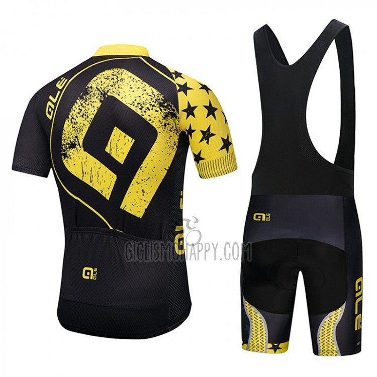 ALE Cycling Jersey Bib Short 2018 Women Short Sleeve Black and Yellow