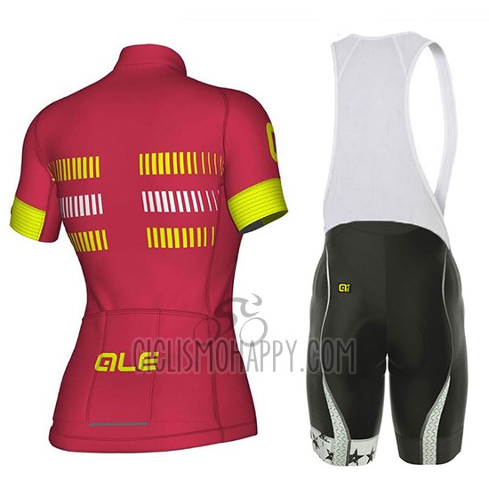 ALE Cycling Jersey Bib Short 2018 Women Short Sleeve Red