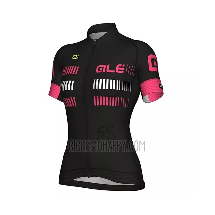 ALE Cycling Jersey Bib Short 2021 Women Short Sleeve Black Fuchsia
