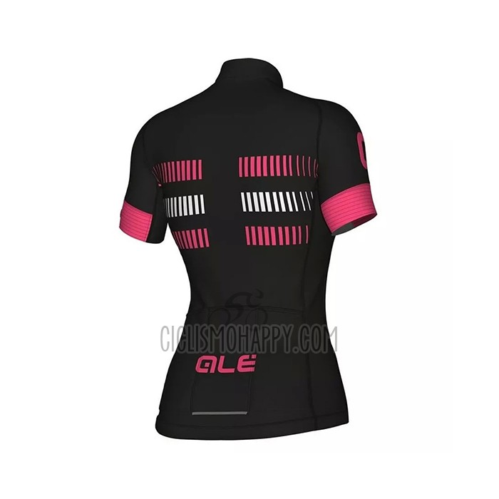 ALE Cycling Jersey Bib Short 2021 Women Short Sleeve Black Fuchsia