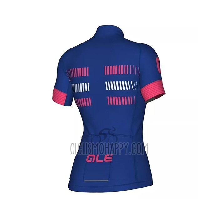 ALE Cycling Jersey Bib Short 2021 Women Short Sleeve Blue Fuchsia